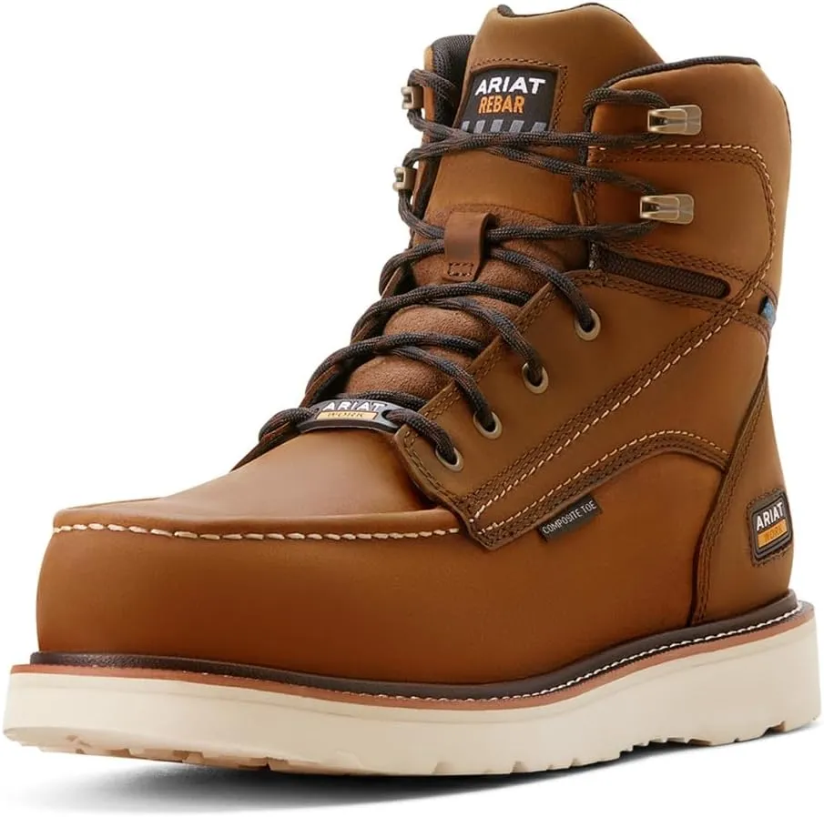 ARIAT Men's Rebar Wedge Moc 6" Waterproof Composite Toe Work Boot Industrial