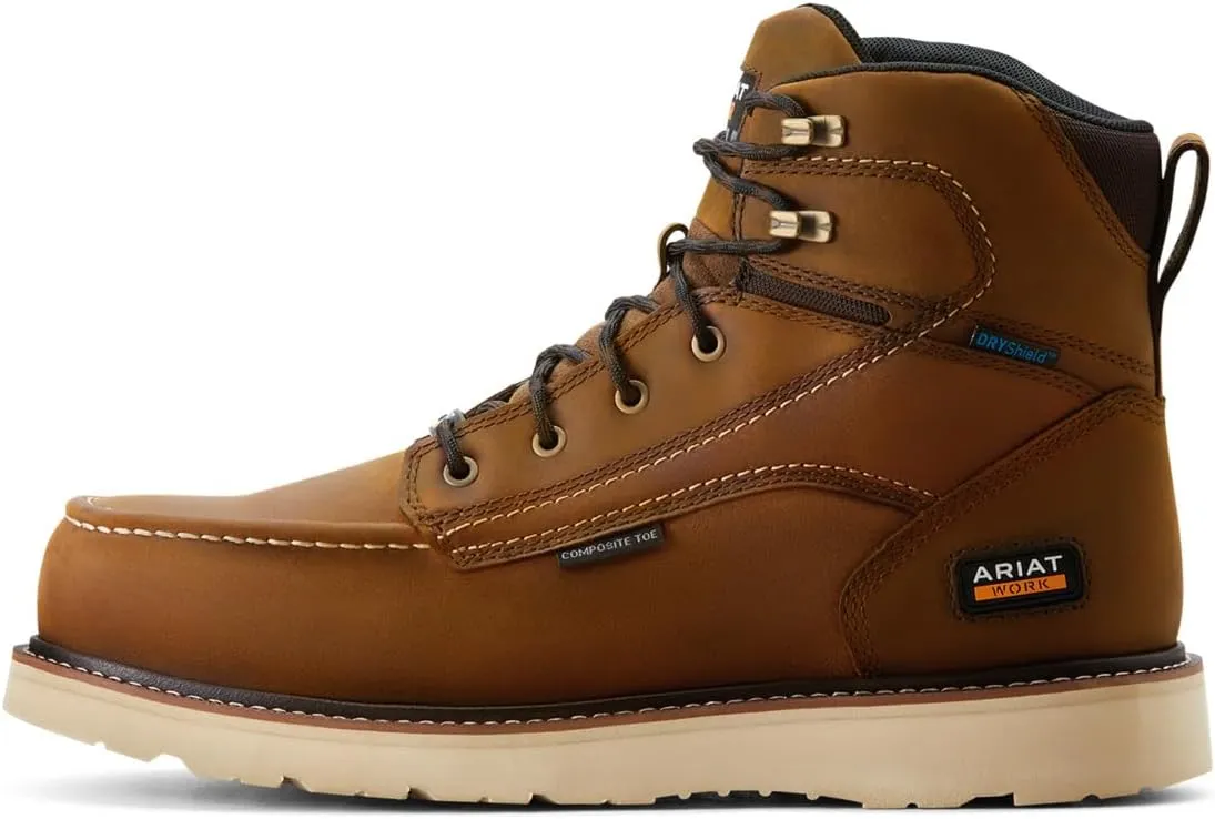 ARIAT Men's Rebar Wedge Moc 6" Waterproof Composite Toe Work Boot Industrial