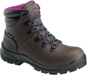 AVENGER Builder Women's Steel Toe Electrical Hazard Waterproof Leather Work Boot, Brown, Size 7.5(M)
