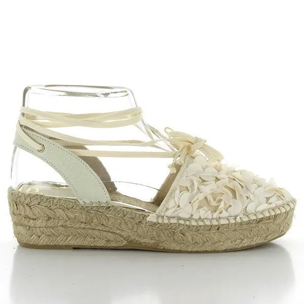 Calzanor 2046 White Lace-up Espadrilles