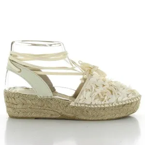 Calzanor 2046 White Lace-up Espadrilles