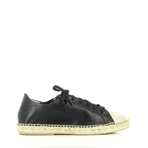 Calzanor 2086 Black Lace-Up Espadrilles