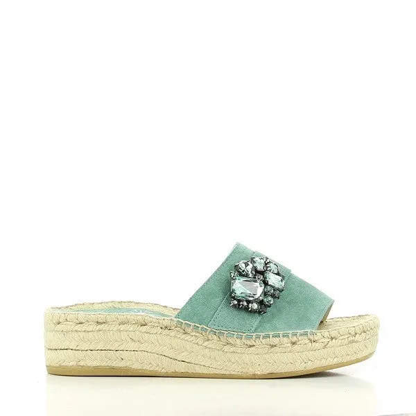 Calzanor 2142 Turquoise Slide Espadrilles