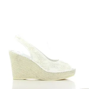 Calzanor 224 Agata White Slingback Espadrilles