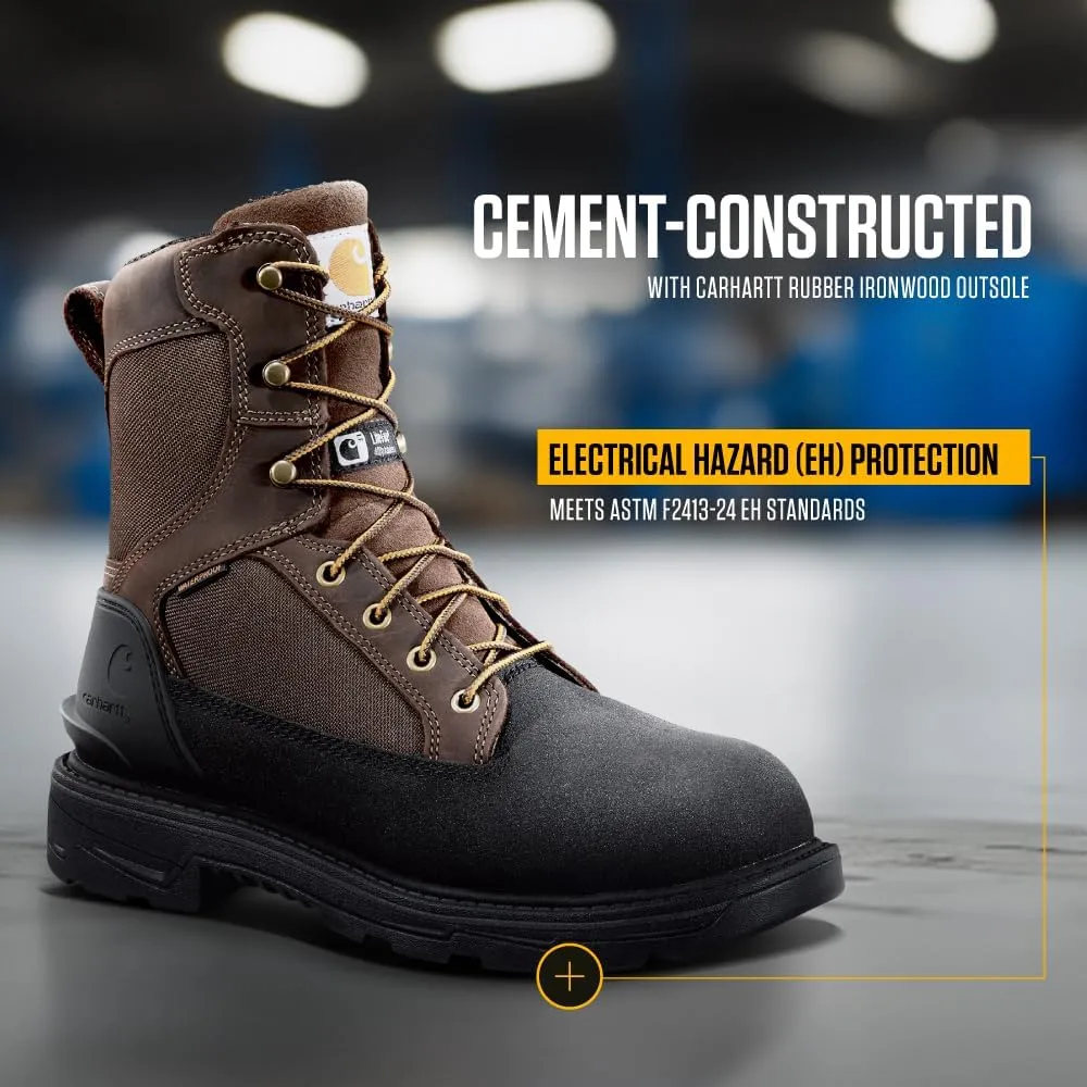 Carhartt Men's Ironwood Waterproof Insulated 8" Alloy Toe Work Boot