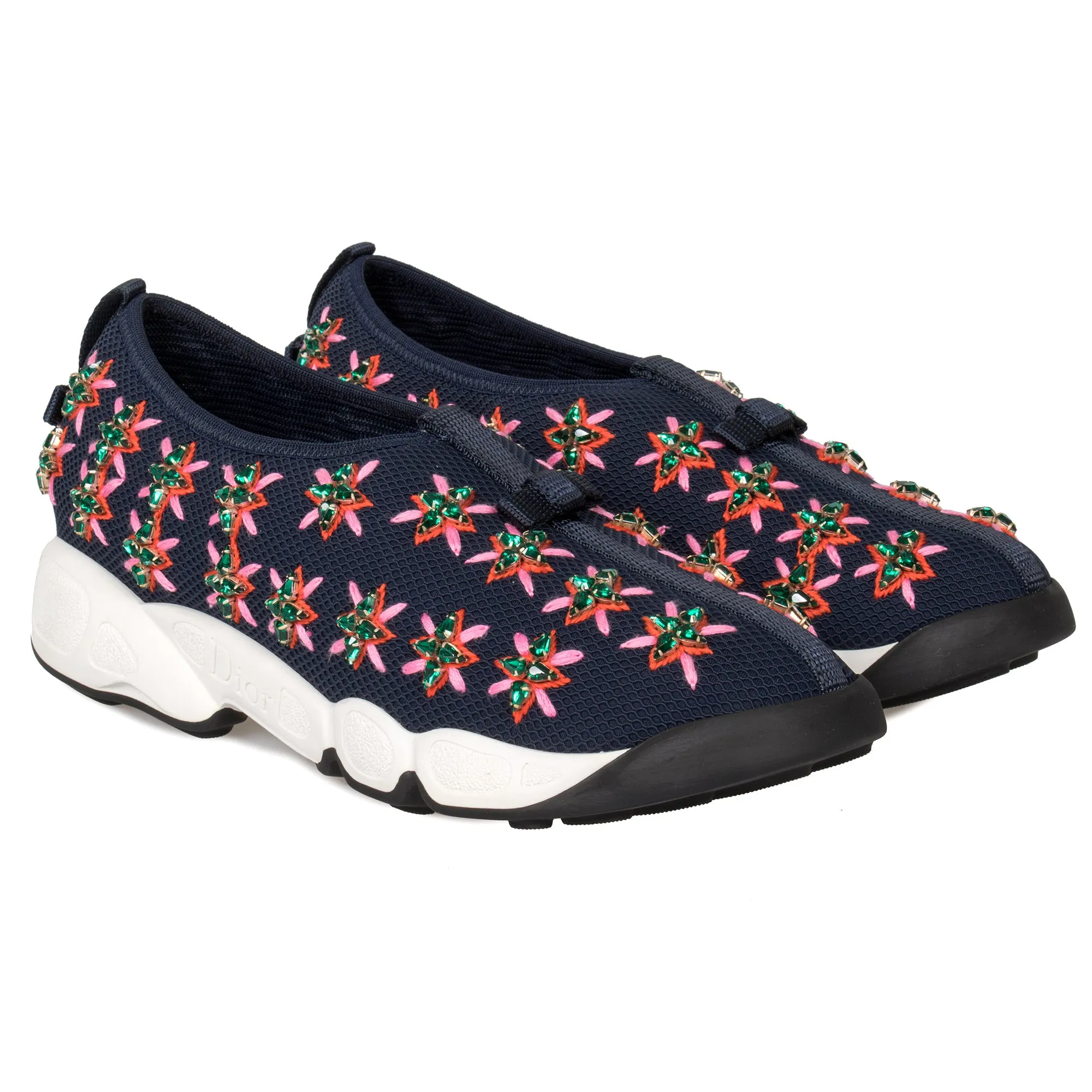 Christian Dior Blue and Rose Flower Fusion Sneakers