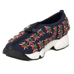 Christian Dior Blue and Rose Flower Fusion Sneakers Christian Dior Blue and Rose Flower Fusion Sneakers