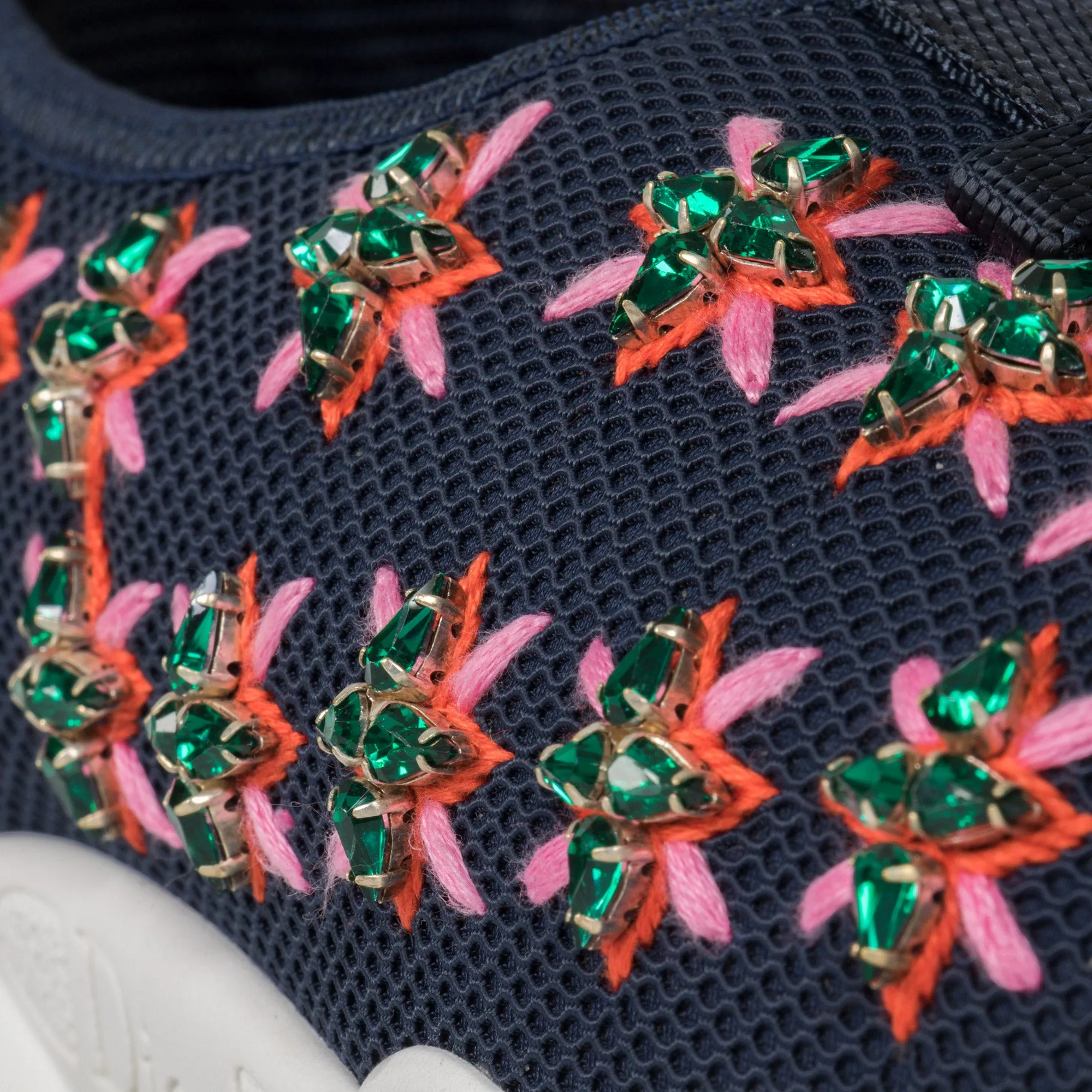 Christian Dior Blue and Rose Flower Fusion Sneakers