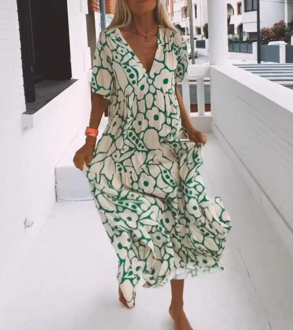 Comfortable Short Sleeve Maxi Dress