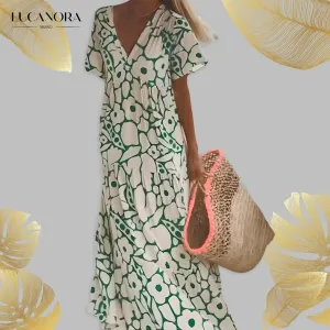 Comfortable Short Sleeve Maxi Dress