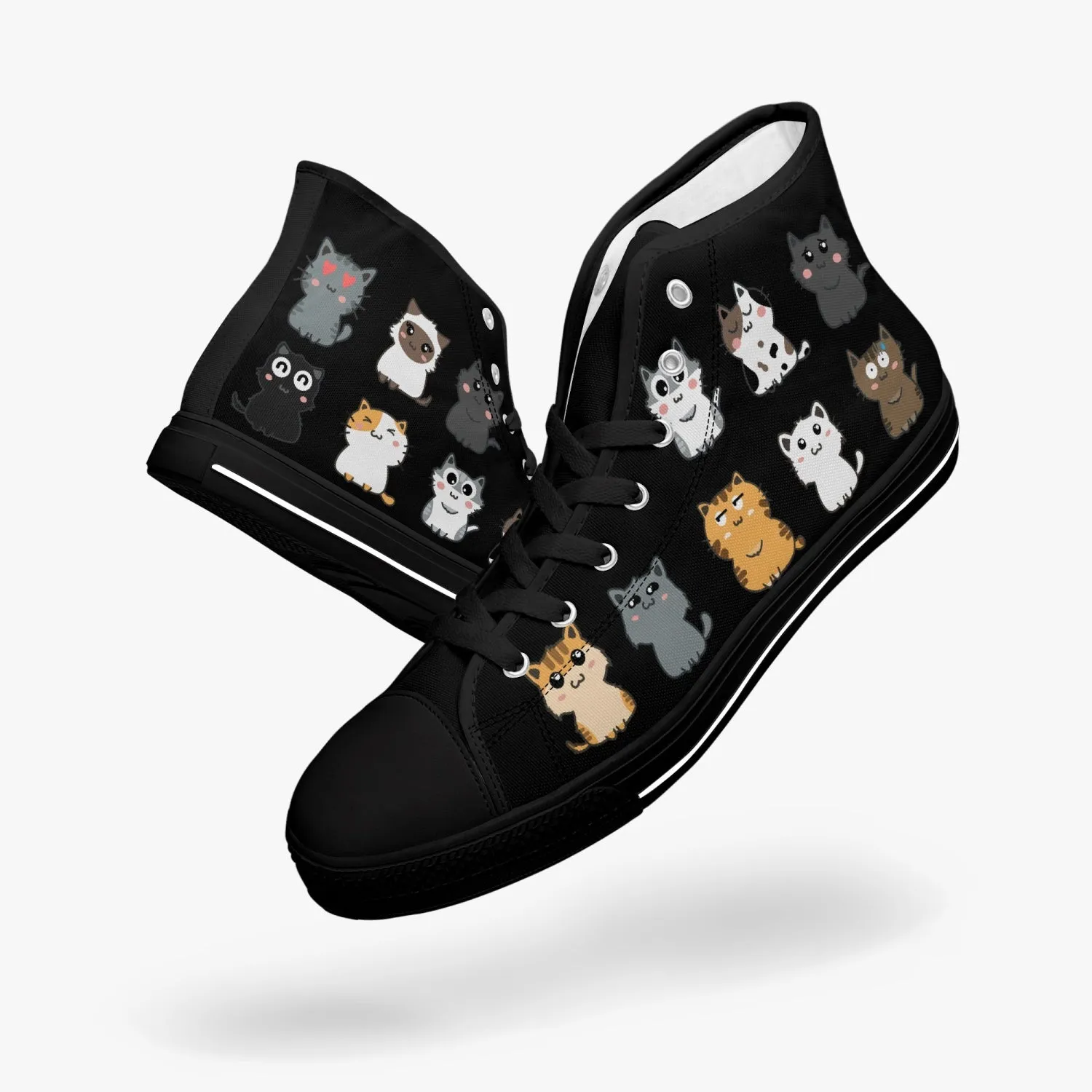 Cute Cats Hi Top Sneakers for Cat Lovers (JPSN11)