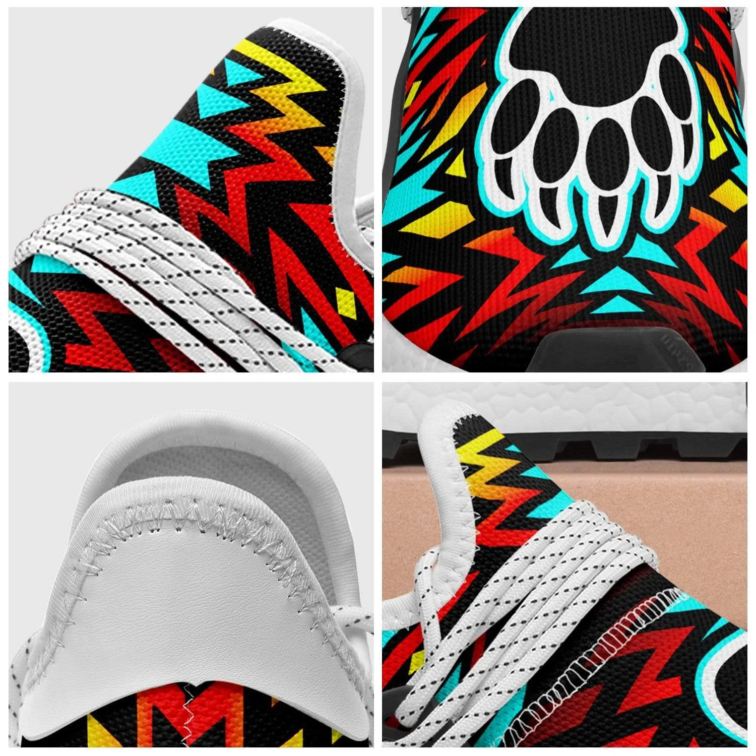 Fire Colors and Turquoise Bearpaw Okaki Sneakers