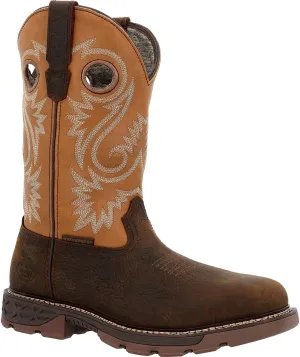 Georgia Boot Carbo-Tec FLX 11" Waterproof Alloy Toe Pull On Work Boot, Brown And Orange, Size 7.5(M)