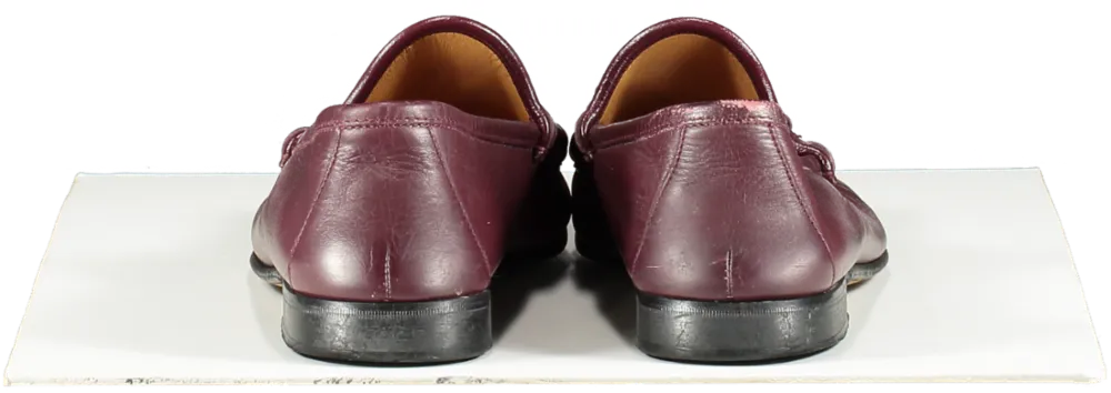Gucci Moccasins Horsebit Leather Loafers Burgundy UK 9 EU 43 
