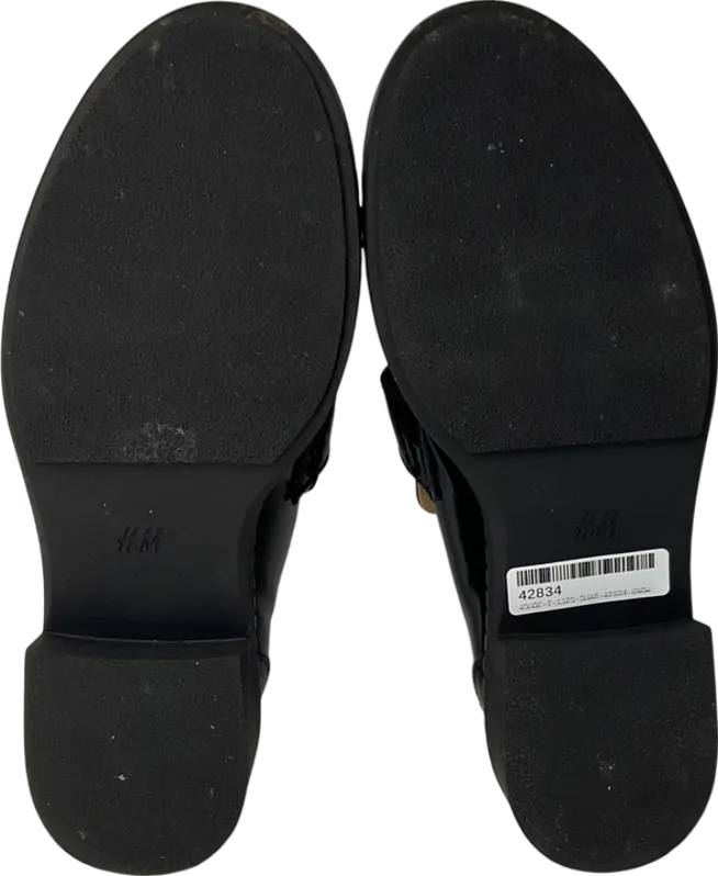 H&M Black Leather Loafers UK 6 EU 39 