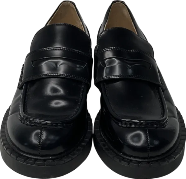H&M Black Leather Loafers UK 6 EU 39 