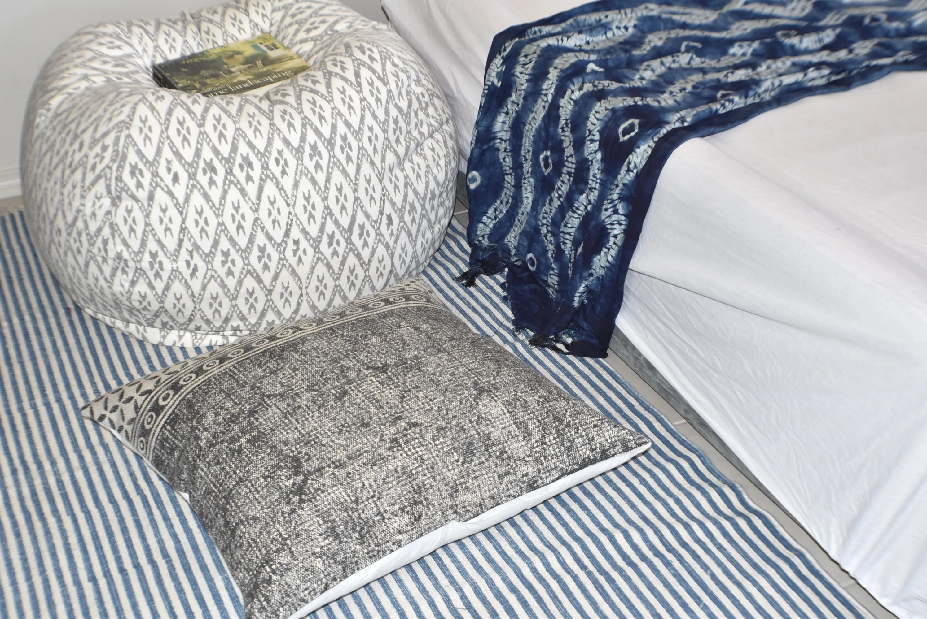 Hand Made Geometrical Block Print Cotton Dari Cushion Cover 65cm