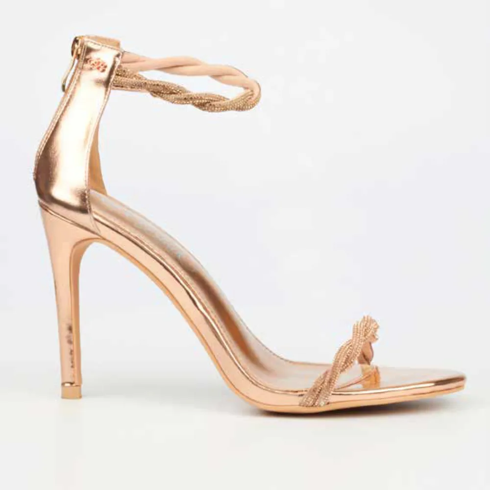Jazz 9 - Rose Gold  Open Toe Heel