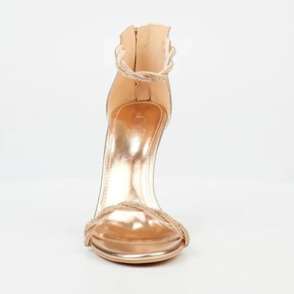 Jazz 9 - Rose Gold  Open Toe Heel