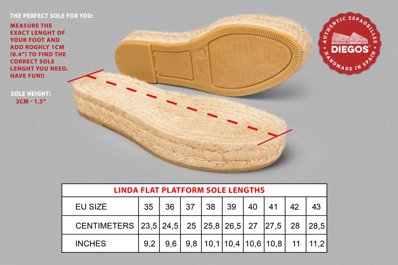 Linda flat platform sole