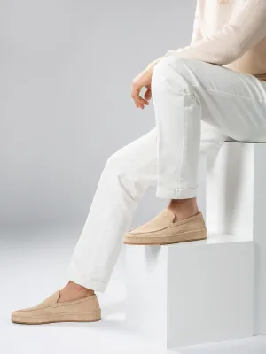 Luxury Edition - Artisian Made Cream Italian Suede Freya Calm Loafers - AW24