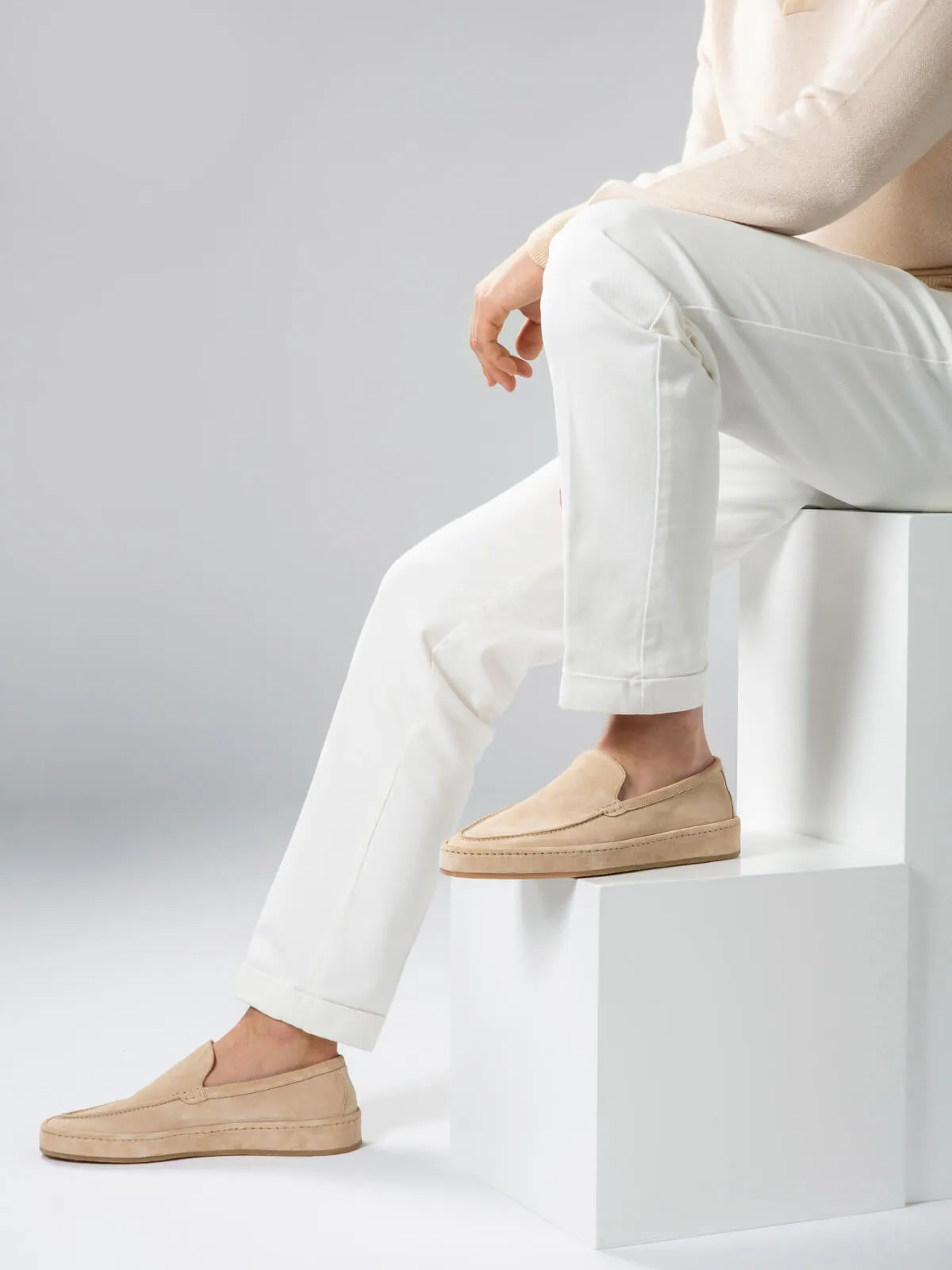 Luxury Edition - Artisian Made Cream Italian Suede Freya Calm Loafers - AW24