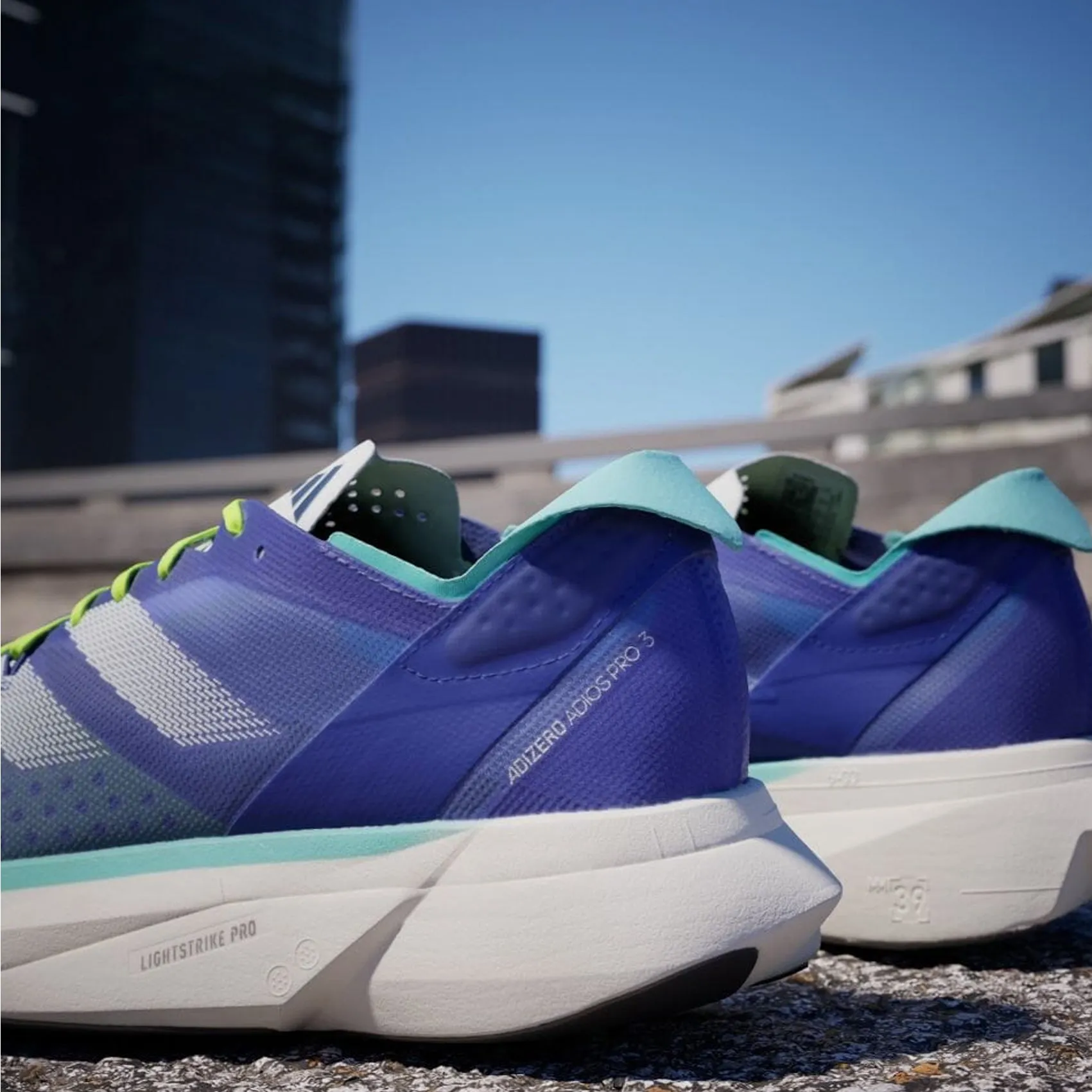 Mens Adidas Adizero Adios Pro 3 - Cobalt Blue / Zero Metallic / Lucid Lemon
