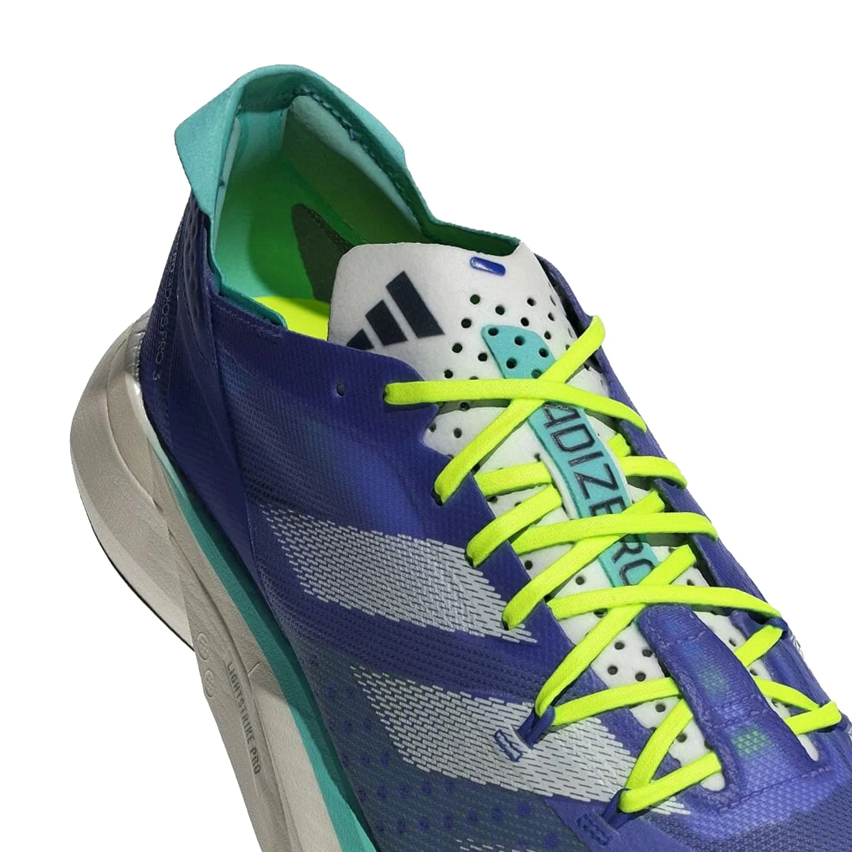Mens Adidas Adizero Adios Pro 3 - Cobalt Blue / Zero Metallic / Lucid Lemon