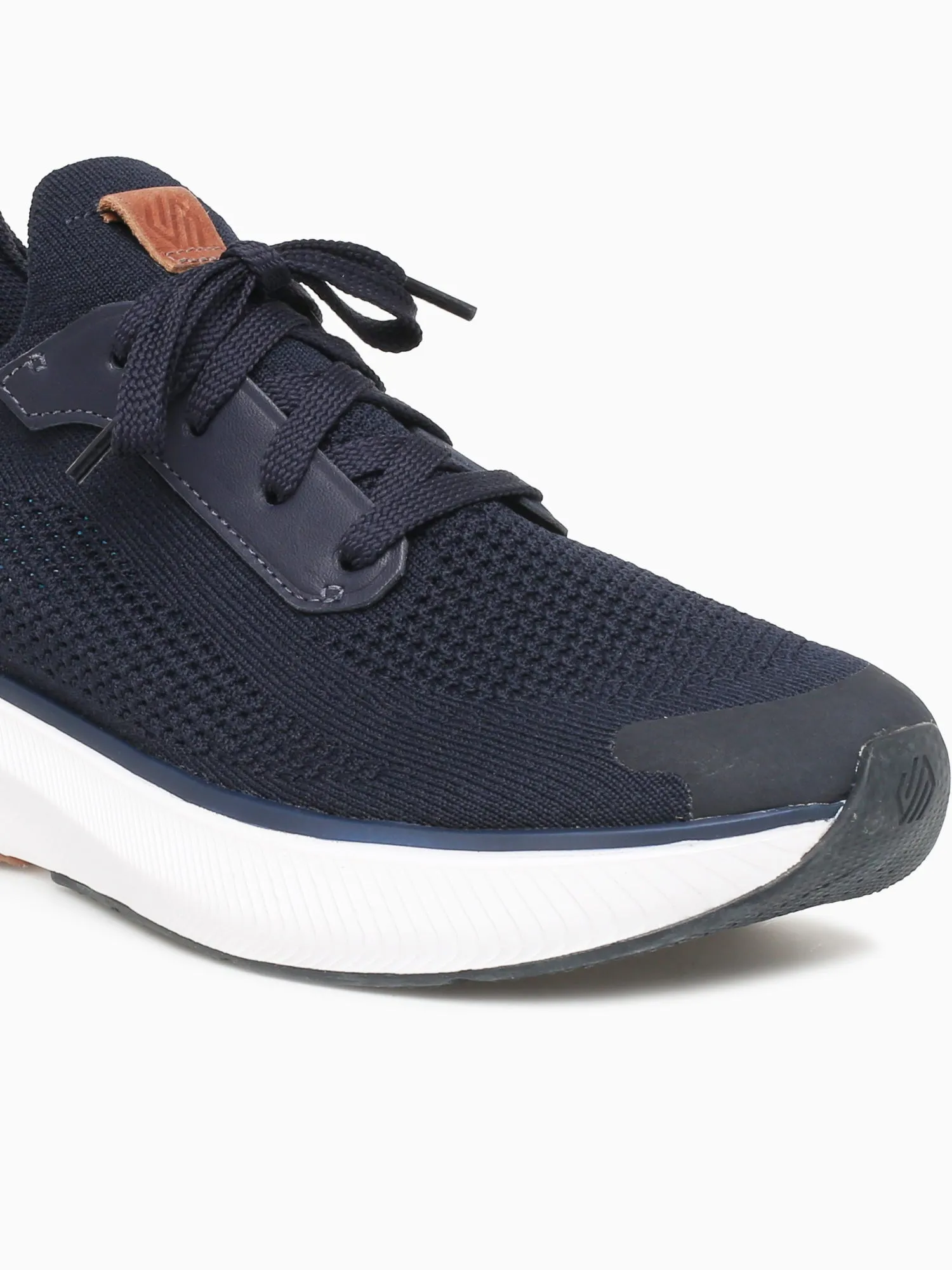 Miles Knit Laceup Navy Knit
