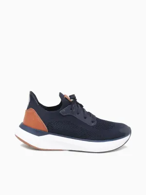 Miles Knit Laceup Navy Knit