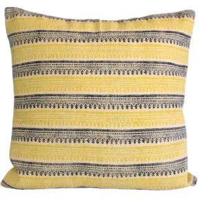 Mustard Stripe Block Print Cotton Dari Cushion Cover 45cm