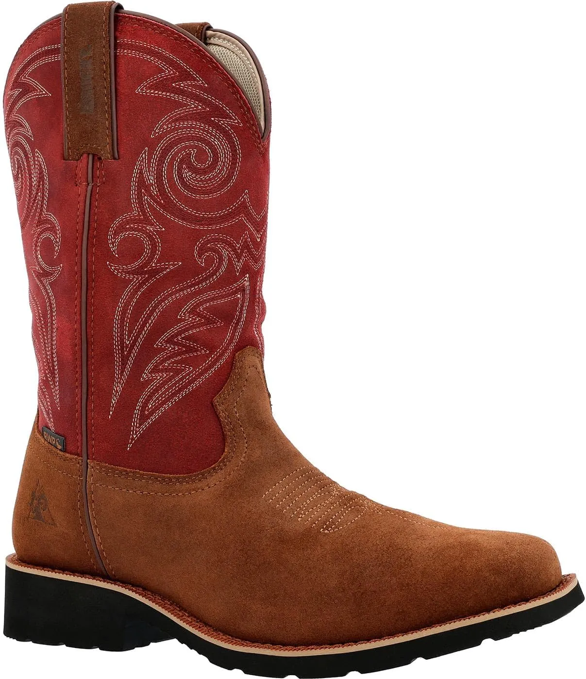 ROCKY MonoCrepe 12 Waterproof Western Boot, Cabernet, Size 10(W)
