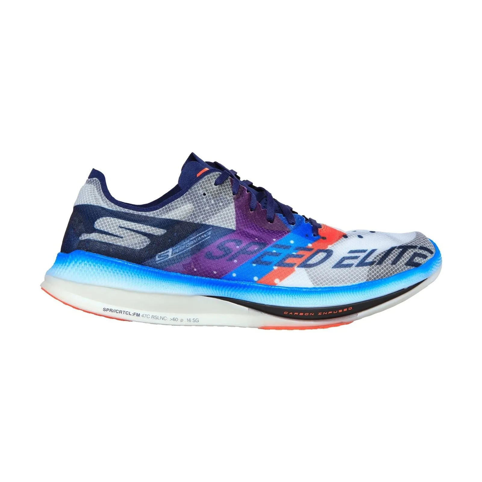 Skechers (GAR55221) Men's Go Run Speed Elite Sports Shoes in White/Multi 7 to 12