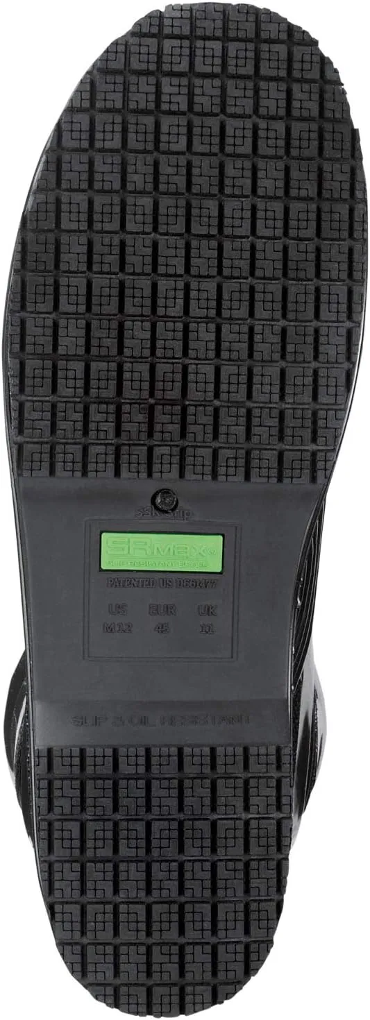SR Max Seward, Unisex, Black, Steel Toe, EH, Waterproof, Slip Resistant 16 Inch PVC Work Boot