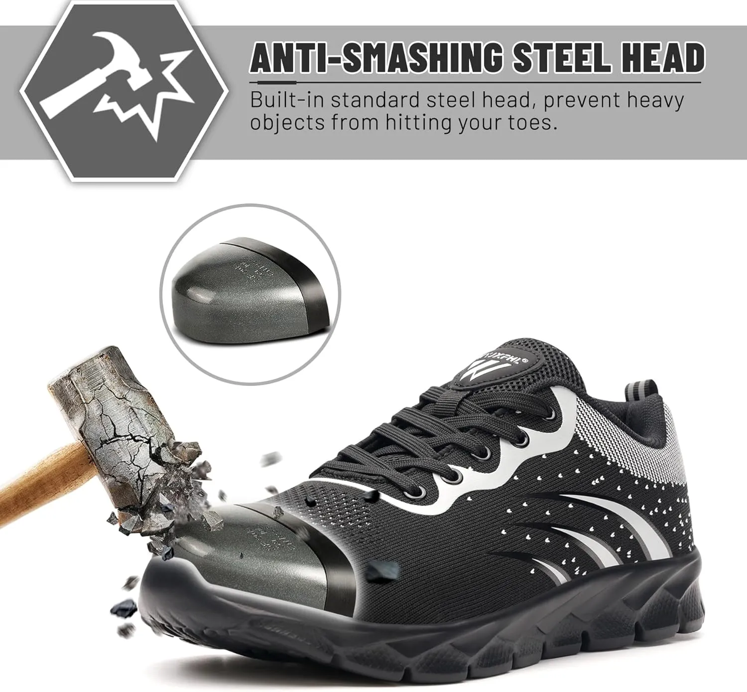 Steel Toe Shoes for Men Women Puncture Proof Safety Shoes Comfortable Breathable Fashion Construction Working Shoes