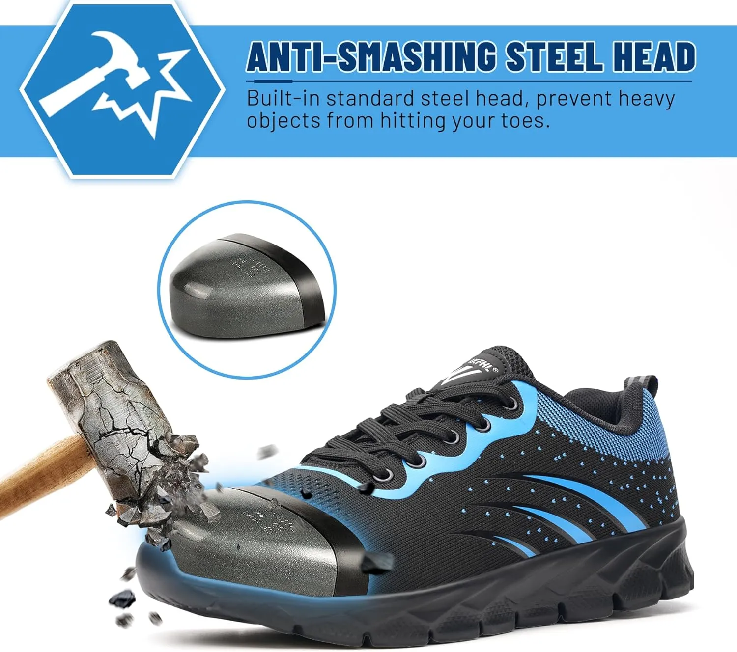 Steel Toe Shoes for Men Women Puncture Proof Safety Shoes Comfortable Breathable Fashion Construction Working Shoes