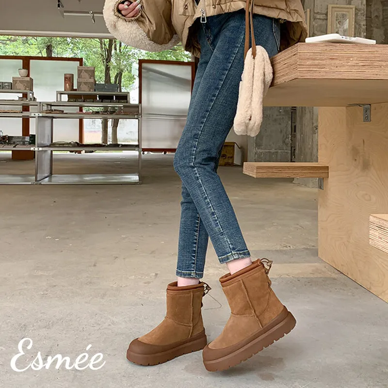 Suede Snow Boots with Special Designed Platform