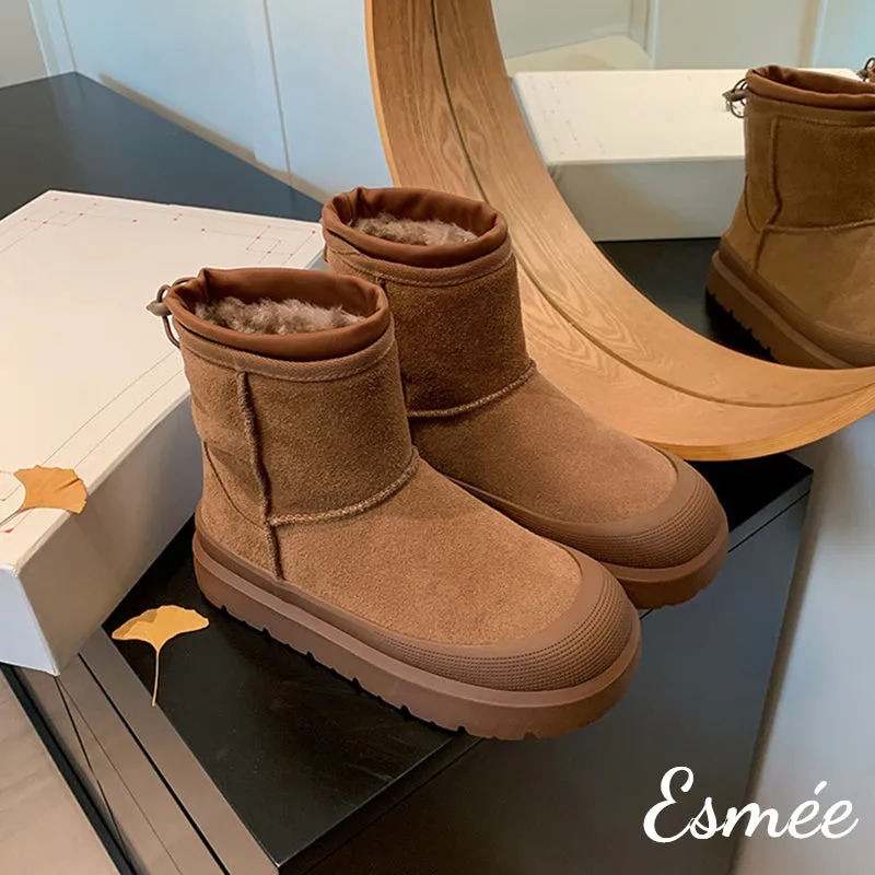 Suede Snow Boots with Special Designed Platform