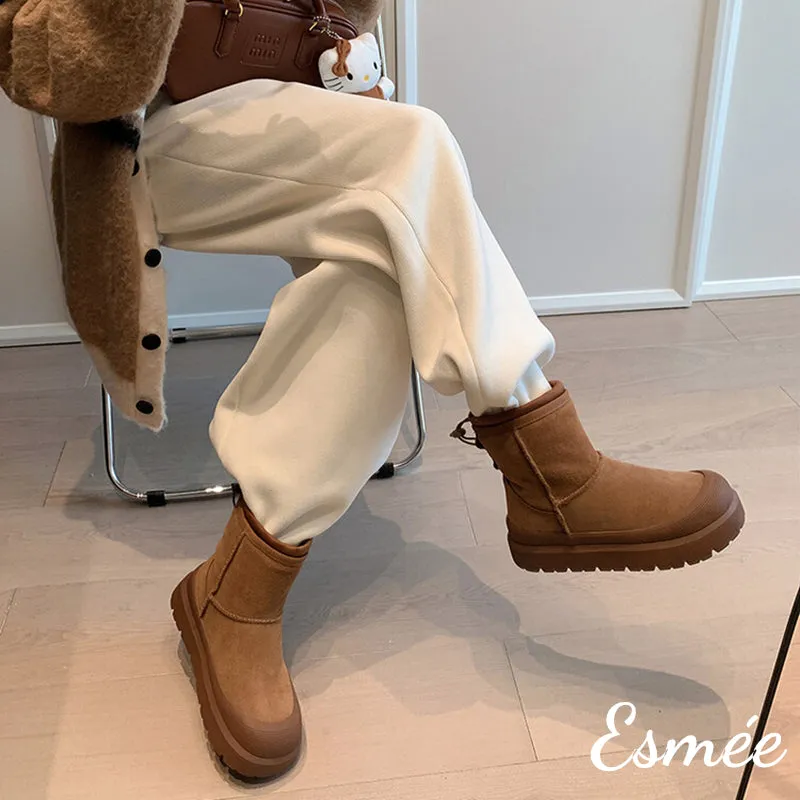 Suede Snow Boots with Special Designed Platform