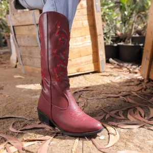 Texas Trail Boots - Burgundy