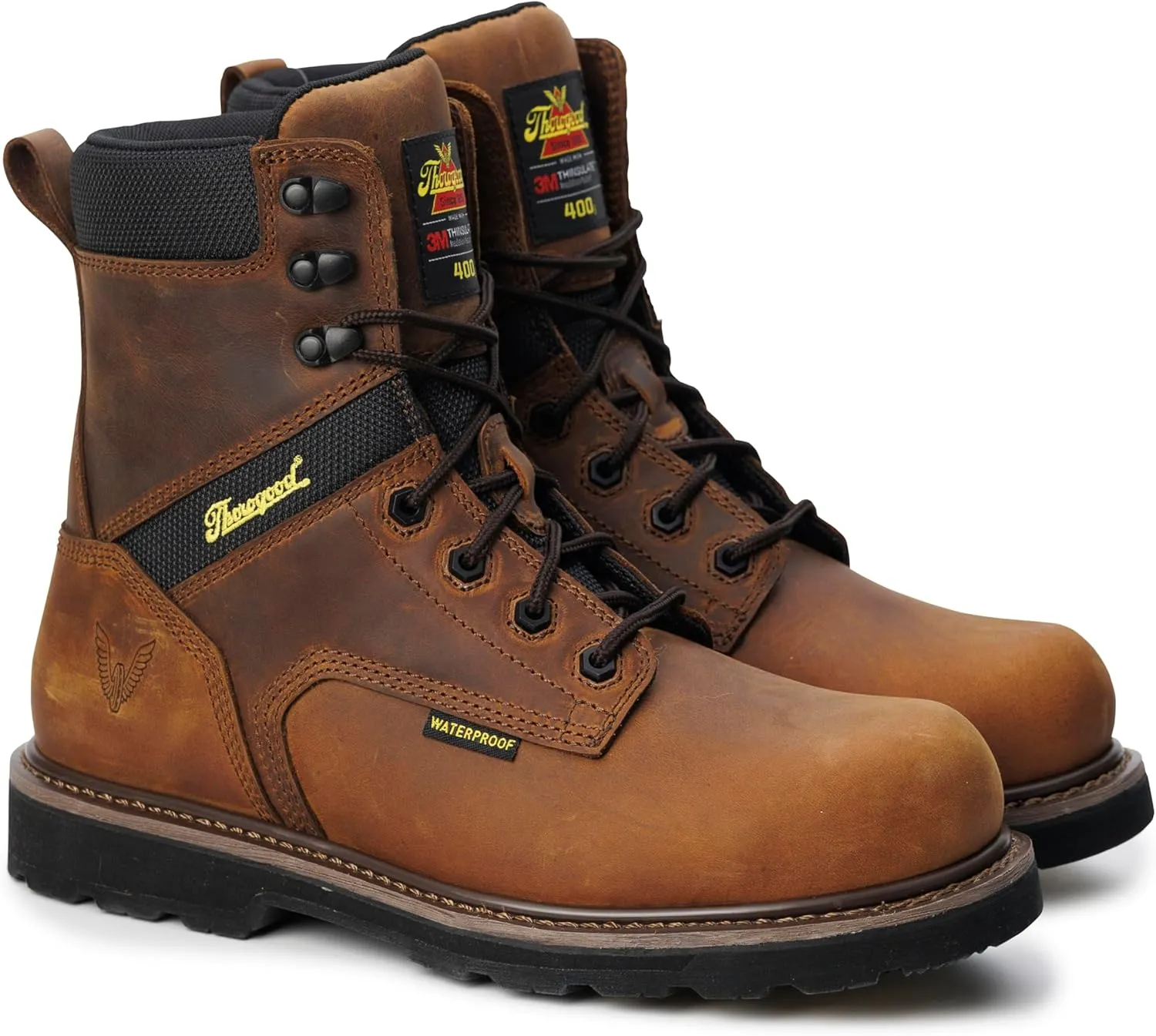 Thorogood Men's Job Site Series Waterproof/Insulated 8, Safety Toe Boot