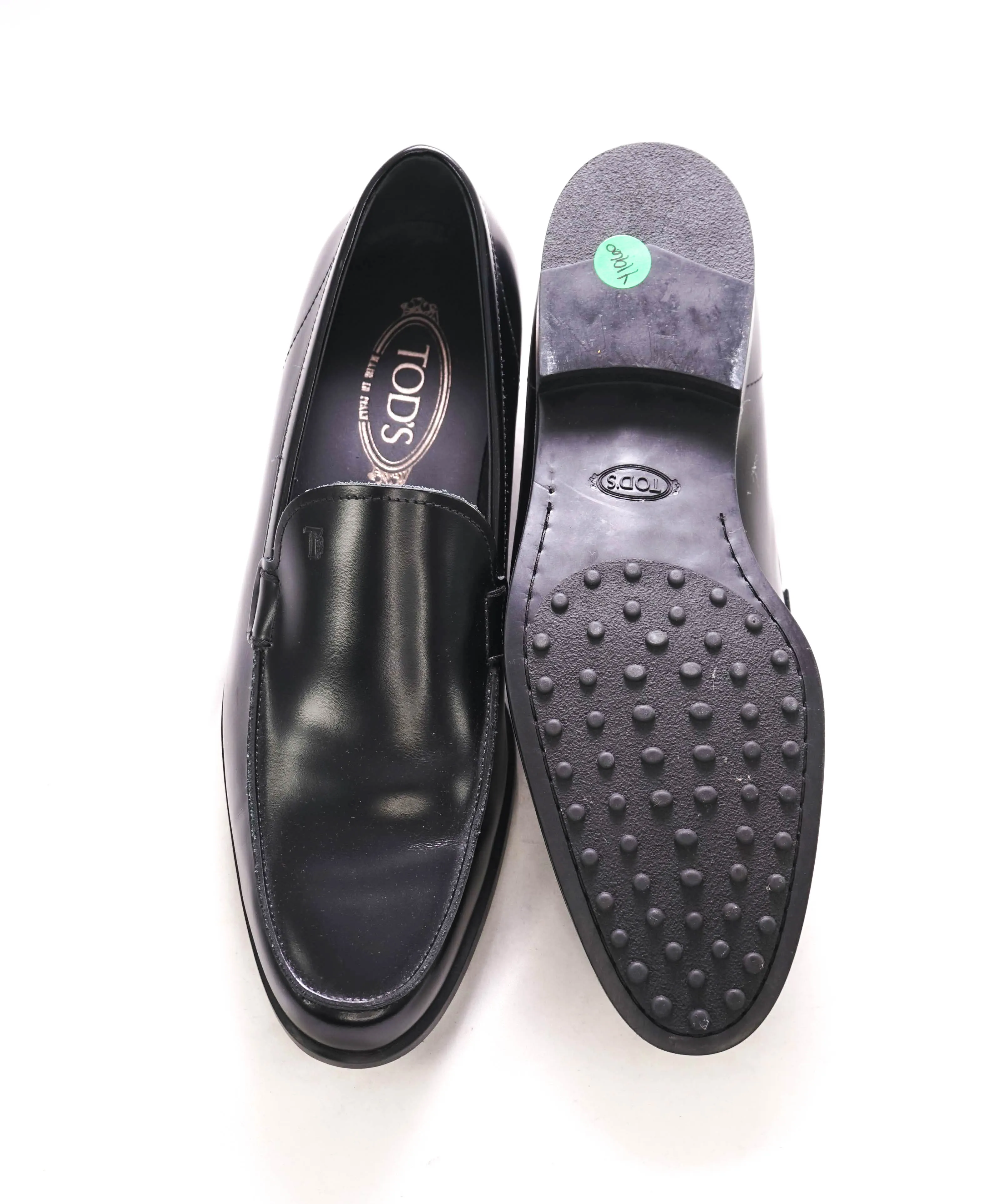 TOD’S - “Boston” Black Logo Embossed Smooth Vamp Loafers - 11 US (10 Tod's)