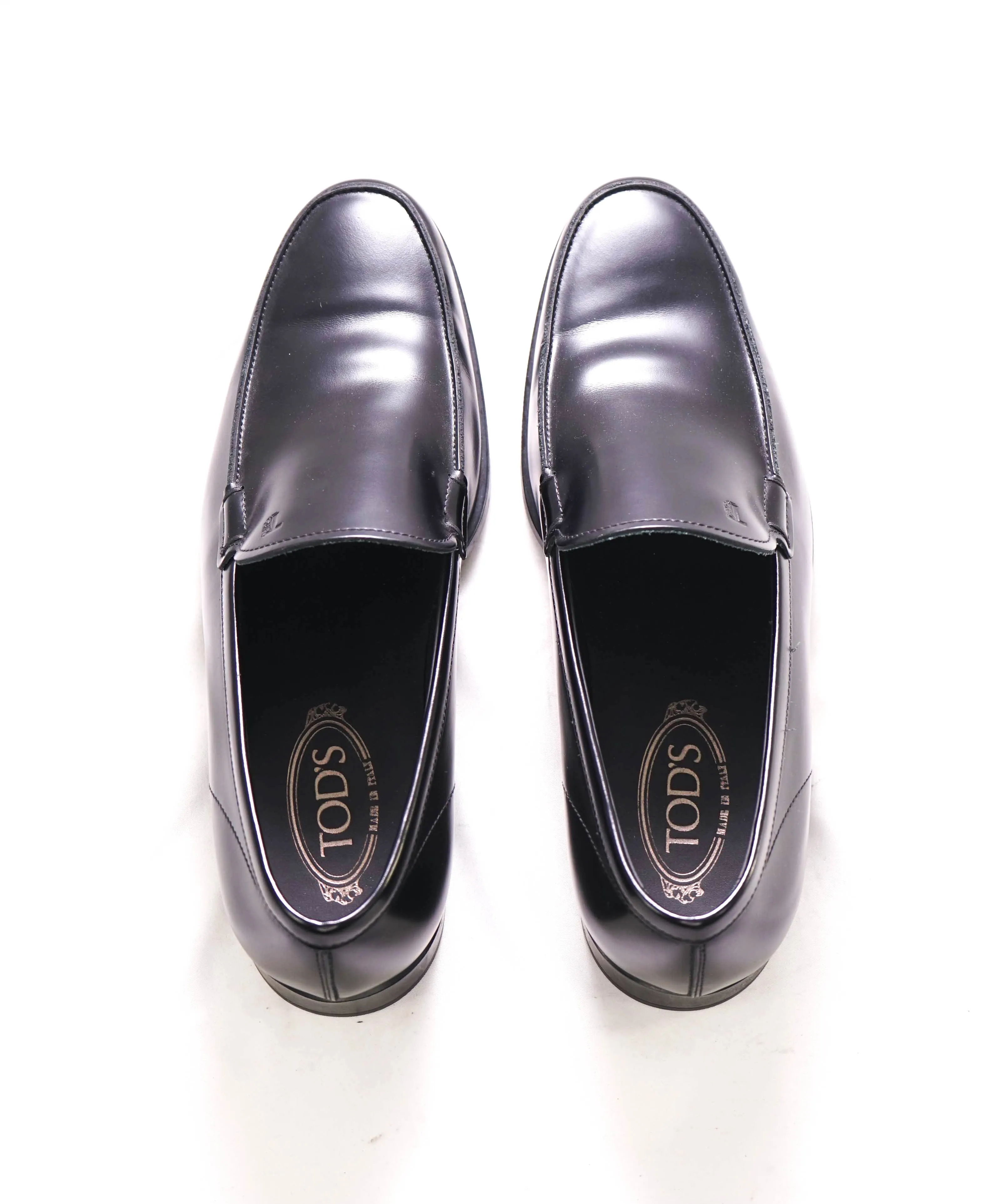 TOD’S - “Boston” Black Logo Embossed Smooth Vamp Loafers - 11 US (10 Tod's)