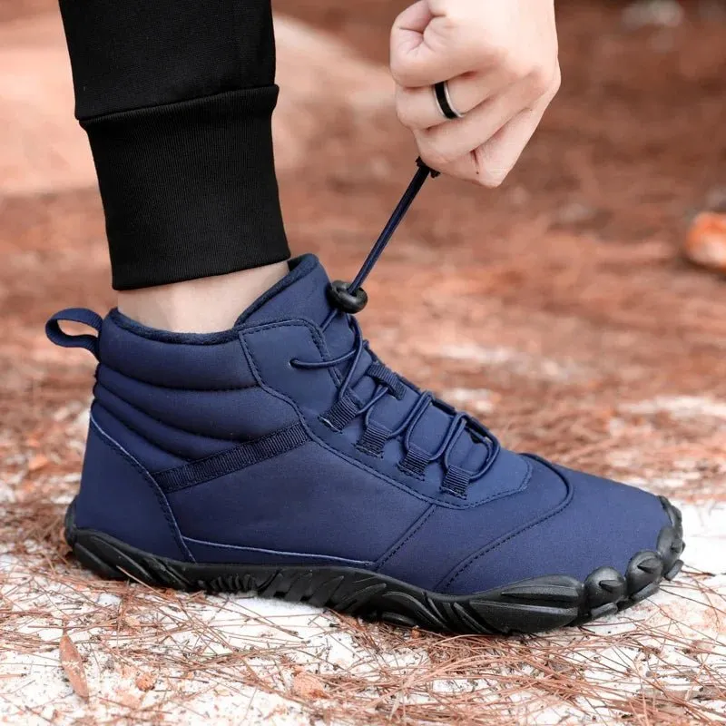 Unisex Waterproof Winter Barefoot Hiking Boots - Warm, Non-Slip Ankle Snow Shoes