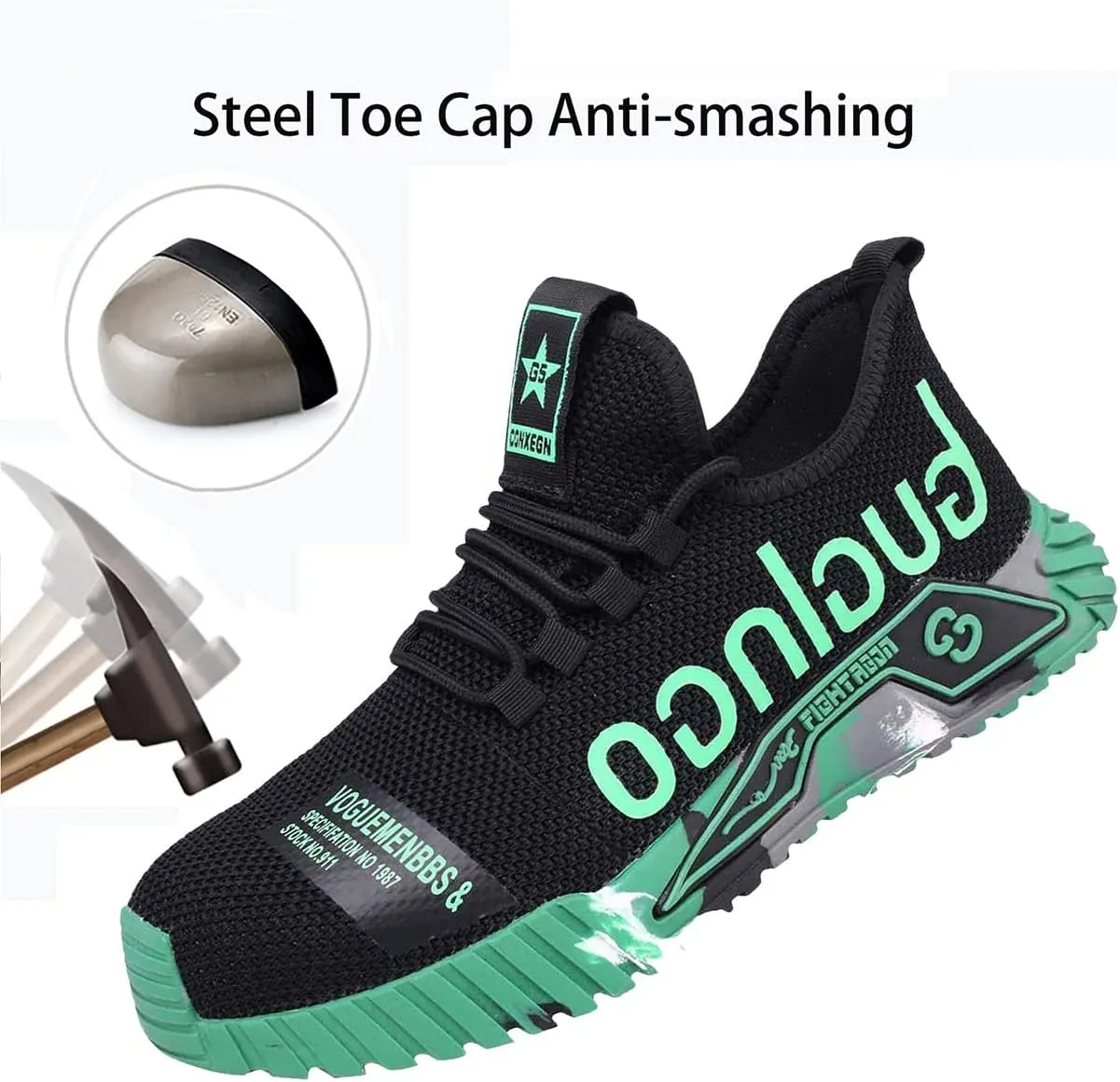 Wide Steel Toe for Women Cushion Safety Shoes,Men Composite Toe Shoe for Women Work and Safety Footwear Breathable Comfortable Slip Resistant,