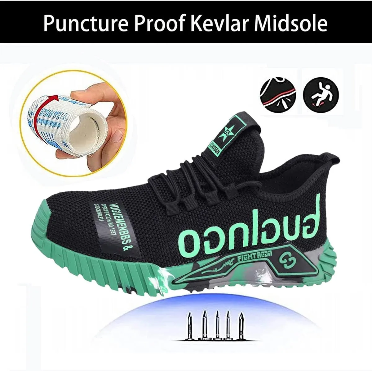 Wide Steel Toe for Women Cushion Safety Shoes,Men Composite Toe Shoe for Women Work and Safety Footwear Breathable Comfortable Slip Resistant,